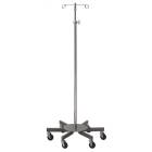 Lakeside Chrome Infusion Pump Stand: 6 Leg Oversize Base - 2 Ram