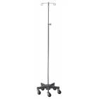 Lakeside Chrome Infusion Pump Stand: 5 Leg Space Saver Base - 4 Ram