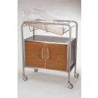 Stainless Steel Bassinet with Wood Front 2-Door Cabinet