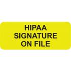 HIPAA SIGNATURE ON FILE Label - Size 2 1/4"W x 7/8"H