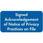 SIGNED ACKNOWLEDGEMENT Label - Size 2"W x 1"H