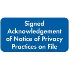 SIGNED ACKNOWLEDGEMENT Label - Size 2"W x 1"H