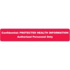 CONFIDENTIAL PROTECTED HEALTH INFORMATION Label - Size 5 1/2"W x 1"H