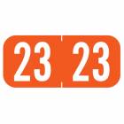 2023 Year Labels - Tab 1287 Compatible - Size 1/2" H x 1 1/8" W - Orange Label