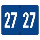 2027 Year Labels - Tab 1309 Compatible A1309 Series - Size 1" H x 1 1/4" W