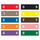 AMES L-A-00134RB Match AENP Series Numeric Color Code Roll Labels - 1/2"H x 1 3/4"W