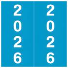 2026 Year Labels - IFC CL7300 Compatible AFYM Series - Size 1 7/8" H x 1 7/8" W