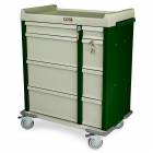 Harloff OptimAL Line Aluminum 460 Punch Card Medication Cart with Key Locks, Single Wide Narcotics Drawer