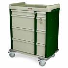 Harloff OptimAL Line Aluminum 460 Punch Card Medication Cart with Key Locks, Single Wide Narcotics Drawer, Specialty Package