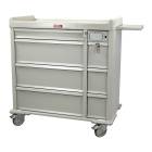 Harloff OptimAL Line Aluminum 600 Punch Card Medication Cart with Key Locks, Single Wide Narcotics Drawer