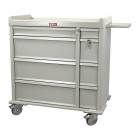Harloff OptimAL Line Aluminum 600 Punch Card Medication Cart with Key Locks, Single Wide Narcotics Drawer, Specialty Package
