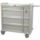 Harloff OptimAL Line Aluminum 600 Punch Card Medication Cart with Key Locks, Single Wide Narcotics Drawer, Specialty Package