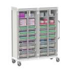 Pegasus Apollo E Type General Supply Storage Cart with 4 Panels and Double Column, Glass Door (Supplies are Not Included)
