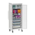 Pegasus Apollo E Type General Supply Storage Cart with 4 Panels and Single Column, Glass Door (Supplies are Not Included)