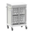 Pegasus Apollo E Type Medication Storage Cart with 2 Panels and Single Column, Glass Door (Supplies are Not Included)