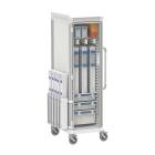 Pegasus Apollo U Type Catheter Storage Cart with 4 Panels and Single Column, Glass Door (Supplies are Not Included)