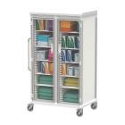 Pegasus Apollo U Type General Supply Storage Cart with 4 Panels, Double Column, and Shelves, Glass Door (Supplies are Not Included)