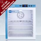 Accucold ARG1PV-CRT Pharma-Vac Performance Series Compact Vaccine Refrigerator with Controlled Room Temperature, 3 Wire Shelves, Right Handle Glass Door, 1 Cubic Foot - Front View