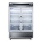 Accucold ARG49ML Pharma-Lab Performance Series Upright Pharmacy Refrigerator, 8 Wire Shelves, Double Glass Doors, 49 Cubic Feet - Front View