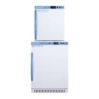 Accucold ARS6PV-AFZ1PVSTACK Pharma-Vac Performance Series All-Refrigerator/All-Freezer Combination with StackRack, Right Handle Solid Doors, 7.4 Cubic Feet Total Capacity - Front View