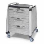 Capsa Quickship Avalo Woodblend PCL Punch Card Medication Cart with Key Lock - Mountain Ash