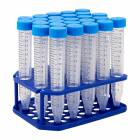 MTC Bio C2607 Centrifuge Tube with Flat Screw Cap, Sterile, 15 mL - on an Eco-Plastic Rack