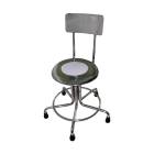 Creative Living Medical CHM8051-01 MRI Non-Magnetic Stainless Steel Stool with Backrest & Rubber Tips - 15" to 21" Height Adjustable
