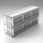 Poltex CSR2,63,24,114 Cold Storage Clear PETG Rack with Sliding Drawer - 2-Tier, With Cryo Boxes (Cryo boxes not included.)