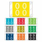 Barkley FDSTM Match CTDM Series Double Digit Numeric Color Code Roll Labels with Skirt - 1"H x 1 1/2"W