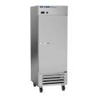 So-Low DH25-27SD-SS Auto Defrost Low Temperature Upright Freezer with Stainless Steel Exterior, 3 Adjustable Shelves, Single Solid Door and Keyed Lock - 26 Cubic Feet