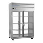 So-Low DH4-50PT Pass-Thru Refrigerator with Stainless Steel Exterior, 6 Wire Shelves, Glass Doors - 50 Cubic Feet