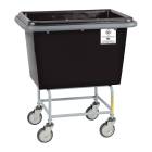 R&B Wire Elevated Poly Laundry Basket Truck with Bumper - Black