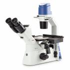 Globe Scientific EOX-2053-PLPH Oxion Inverso Trinocular Inverted Microscope, HWF Plan 10x/22mm Eyepieces, Quintuple Nosepiece with Plan Phase PLPH, Mechanical Stage