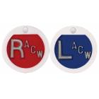 Plastic Round Markers - "L" & "R" With Initials