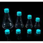 NEST Scientific Erlenmeyer Flask, PETG, Flat Bottom - 1000 mL, 500 mL, 250 mL, and 125 mL. Available with either Vent Filter Cap or Plug Seal Cap.