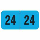 2024 Year Labels - PMA Fluorescent Blue - Size 3/4" H x 1 1/2" W