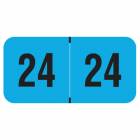 2024 Year Labels - PMA Fluorescent Blue - Size 3/4" H x 1 1/2" W