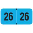 2026 Year Labels - PMA Fluorescent Blue - Size 3/4" H x 1 1/2" W