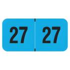 Arden Label FBYM-27-T4 PMA Fluorescent Blue 2027 Year Labels - Size 3/4" H x 1 1/2" W