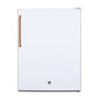 Accucold Compact All-Refrigerator with Antimicrobial Pure Copper Handle, 2 Wire Shelves, Solid Door, 2.4 Cubic Feet - Front View