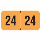 2024 Year Labels - PMA Fluorescent Orange - Size 3/4" H x 1 1/2" W