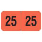 2025 Year Labels - PMA Fluorescent Red - Size 3/4" H x 1 1/2" W