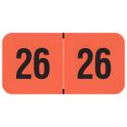 2026 Year Labels - PMA Fluorescent Red - Size 3/4" H x 1 1/2" W