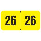 2026 Year Labels - PMA Fluorescent Yellow - Size 3/4" H x 1 1/2" W