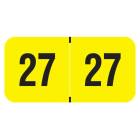 Arden Label FYYM-27-T4 PMA Fluorescent Yellow 2027 Year Labels - Size 3/4" H x 1 1/2" W