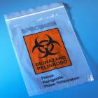 Biohazard Specimen Transport Bags 6" x 9" - Ziplock with Document Pouch