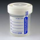 60mL (2oz) Tite-Rite Container with Attached Screw Cap and Tab Seal ID Label - Sterile