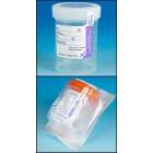 120mL (4oz) Tite-Rite Containers with Attached Screw Caps and Tab Seal ID Labels - Sterile