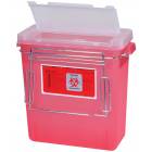 3 Gal. Bemis Sharps Container with Wire Holder and Mounting Bracket for V-Series Carts