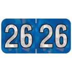 2026 Year Labels - PMA Holographic Blue - Size 3/4" H x 1 1/2" W